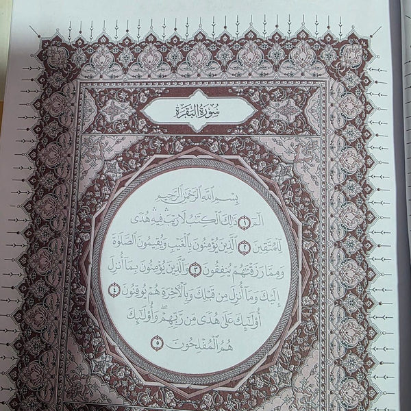 افتتاحية سورة البقرة بزخرفتها في المصحف المظلل